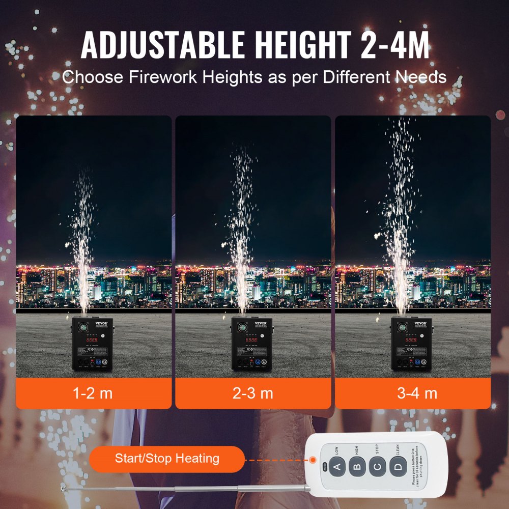 Cold Spark Firework Machine x2 500W 6.6-13ft Stage DJ Wedding Event Party