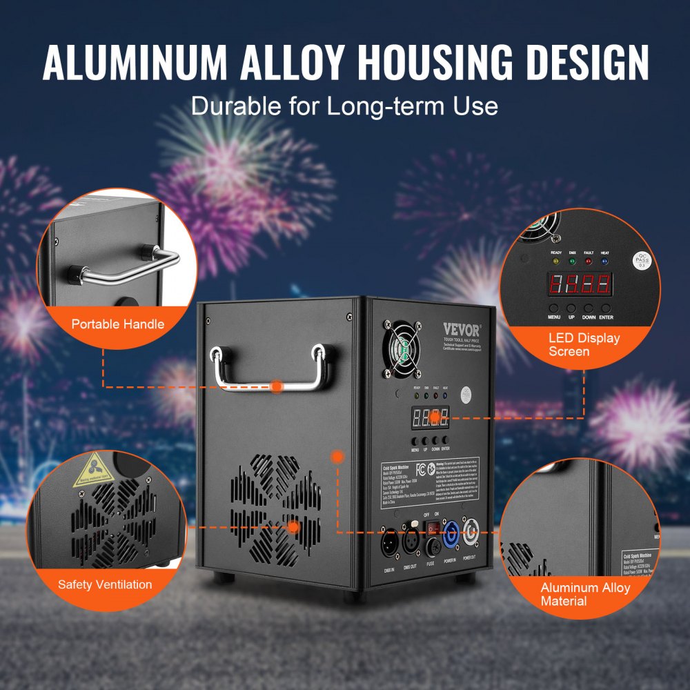 Cold Spark Firework Machine x2 500W 6.6-13ft Stage DJ Wedding Event Party