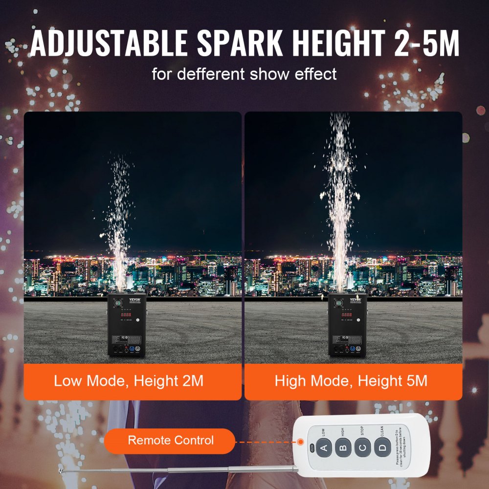 Cold Spark Firework Machine 700W 6.6-16.4ft Stage DJ Wedding Event Party
