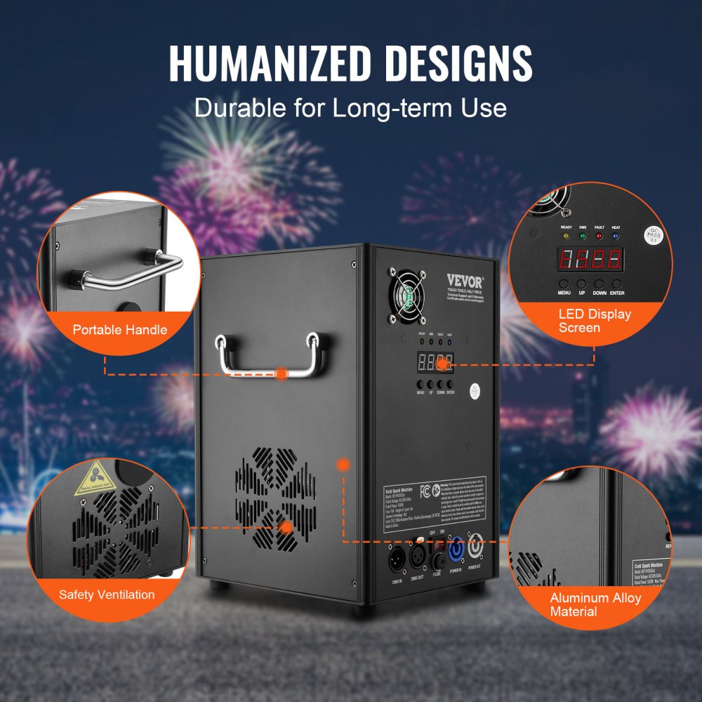 Cold Spark Firework Machine 700W 6.6-16.4ft Stage DJ Wedding Event Party