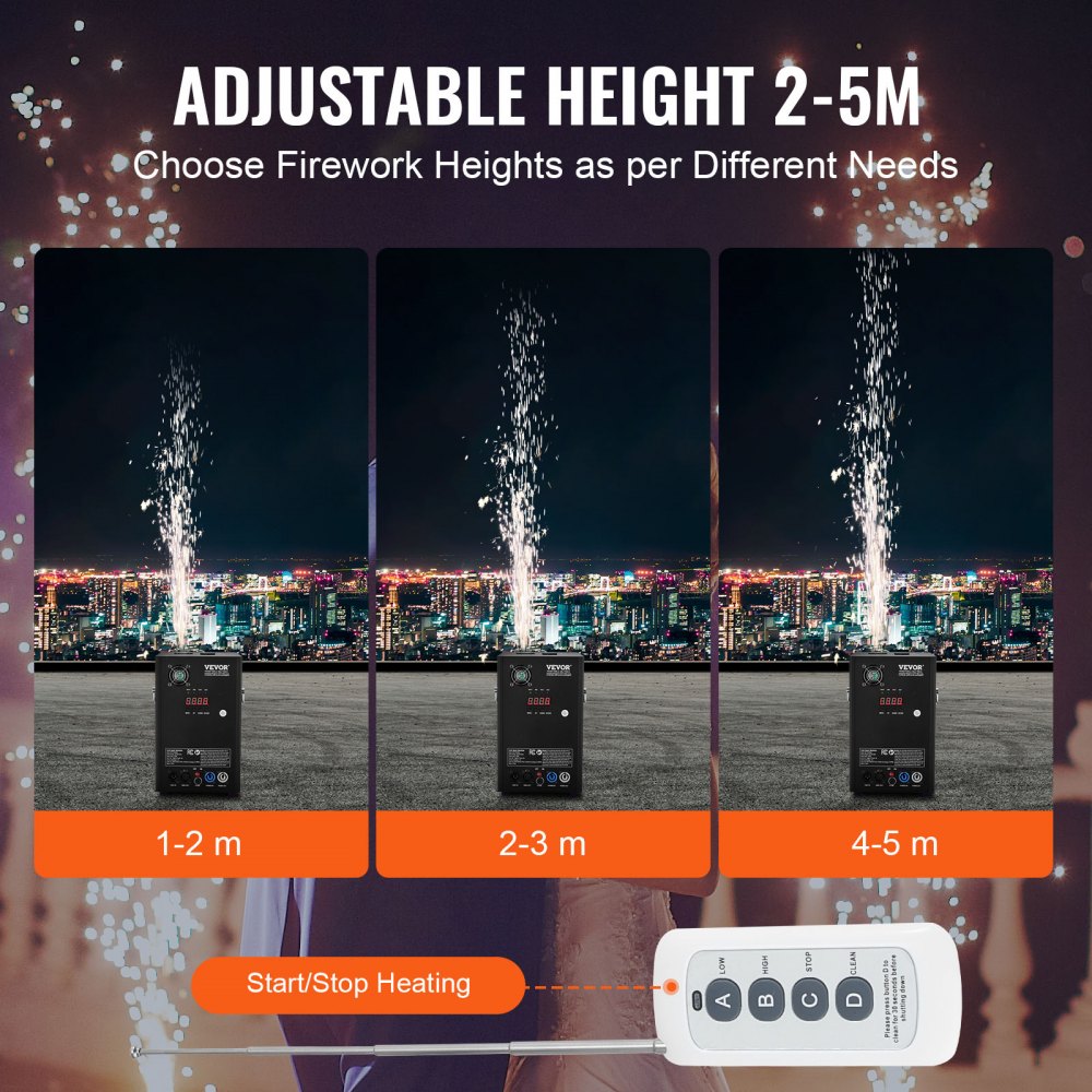 Cold Spark Firework Machinex4 700W 6.6-16.4ft Stage DJ Wedding Event Party