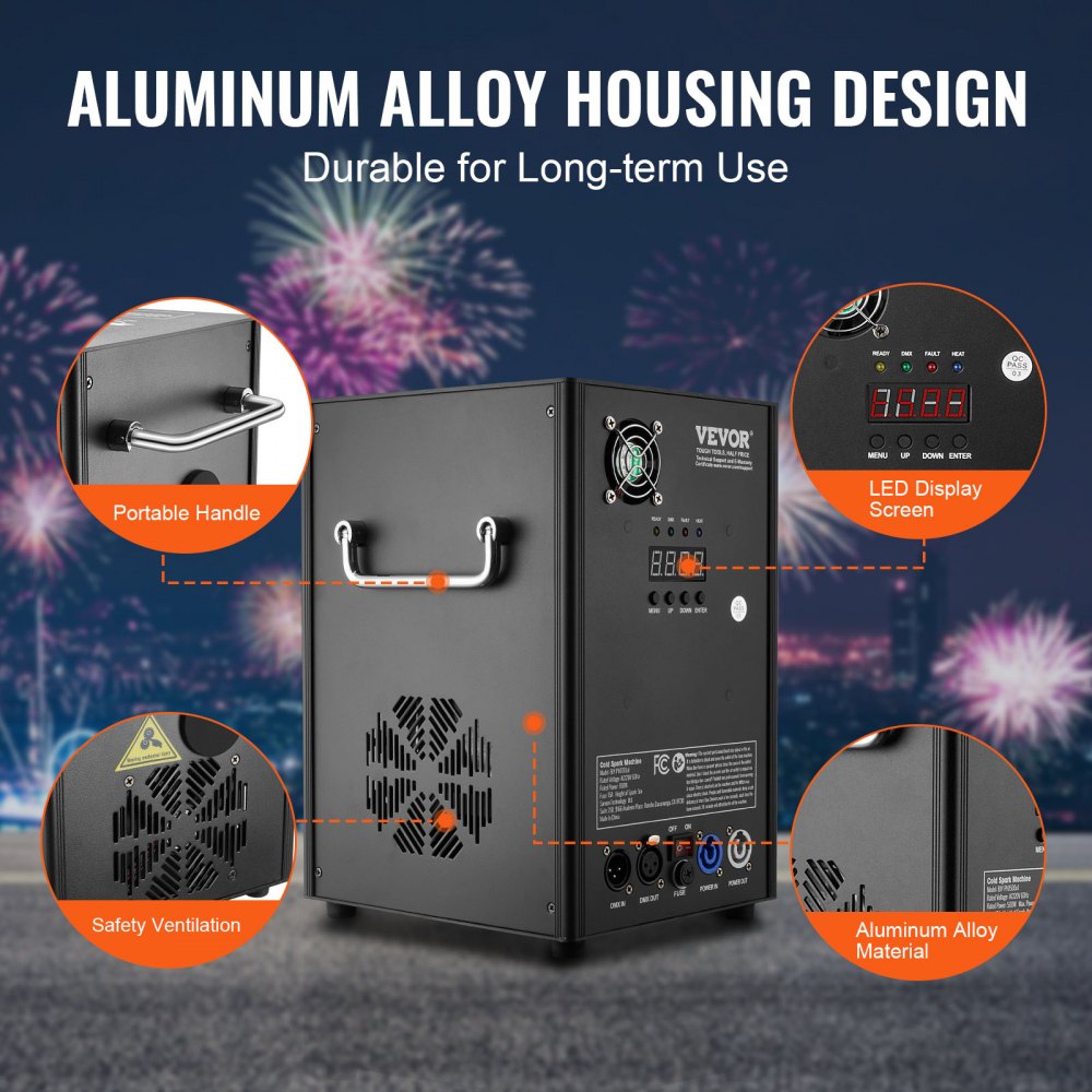 Cold Spark Firework Machinex4 700W 6.6-16.4ft Stage DJ Wedding Event Party
