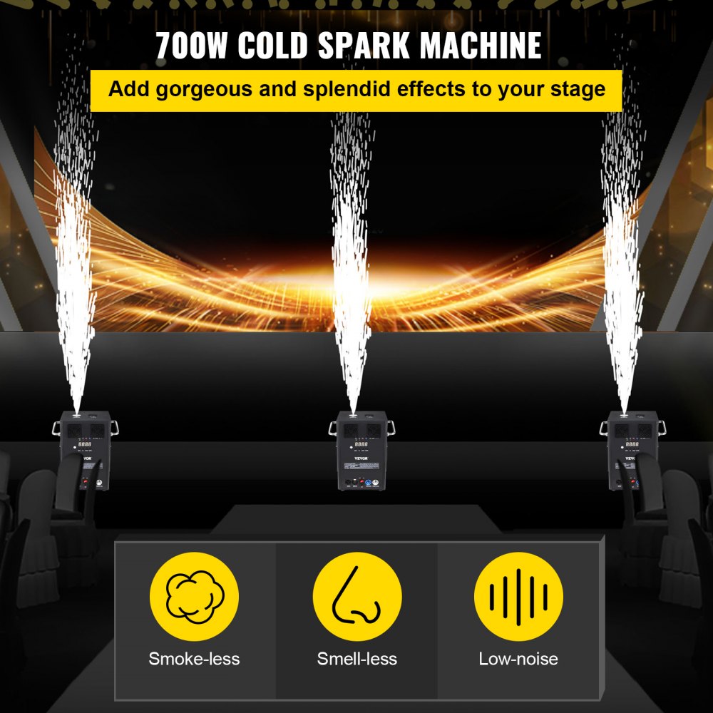 Large Stage Equipment Special Effect Machine, 700W 4pcs Stage Lighting Effect Machine with Wireless Remote Control, Smart DMX Control Stage Equipment Showing Machine for Wedding, Musical Show