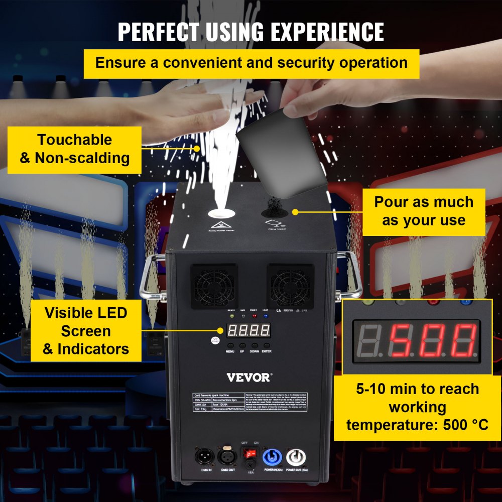 Large Stage Equipment Special Effect Machine, 700W 4pcs Stage Lighting Effect Machine with Wireless Remote Control, Smart DMX Control Stage Equipment Showing Machine for Wedding, Musical Show