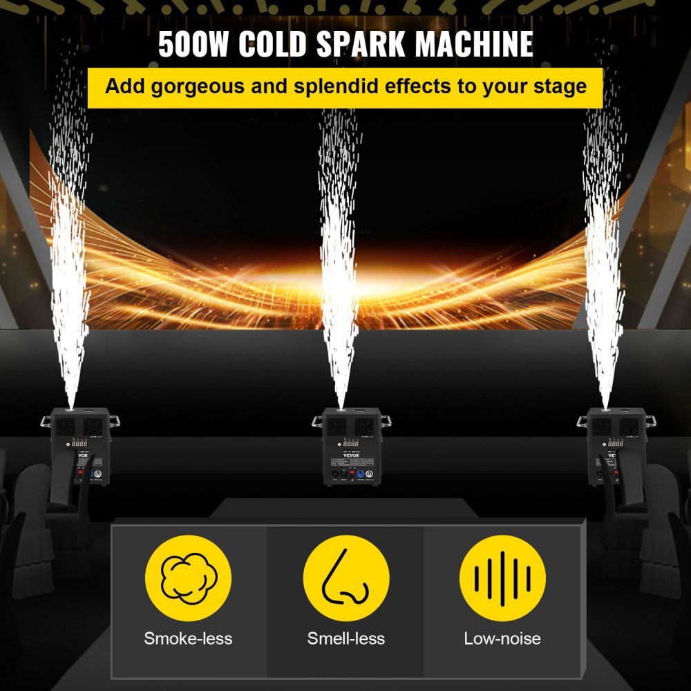 Stage Equipment Special Effect Machine, 500W 4pcs Stage Effect Machine with Wireless Remote Control, Smart DMX Control Stage Equipment Showing Machine for Wedding, Musical Show