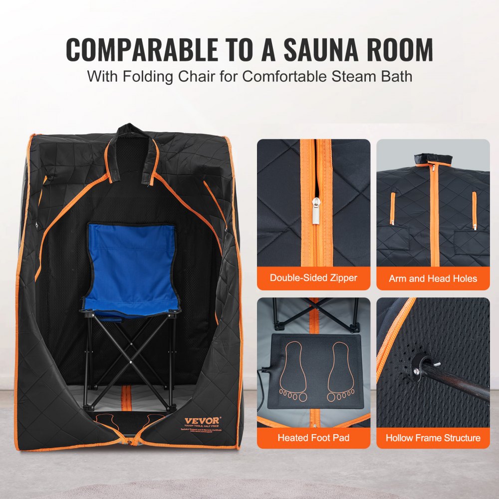 Sauna Blanket for Detoxification, 1050W Portable Far Infrared Sauna Tent for Home, 104 - 167℉, 1-60 Minutes Timer , Personal Sauna Box for Home Spa Indoor Black 27.56 x 31.5 x 38.58 inch