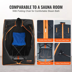 Sauna Blanket for Detoxification, 1050W Portable Far Infrared Sauna Tent for Home, 104 - 167℉, 1-60 Minutes Timer , Personal Sauna Box for Home Spa Indoor Black 27.56 x 31.5 x 38.58 inch