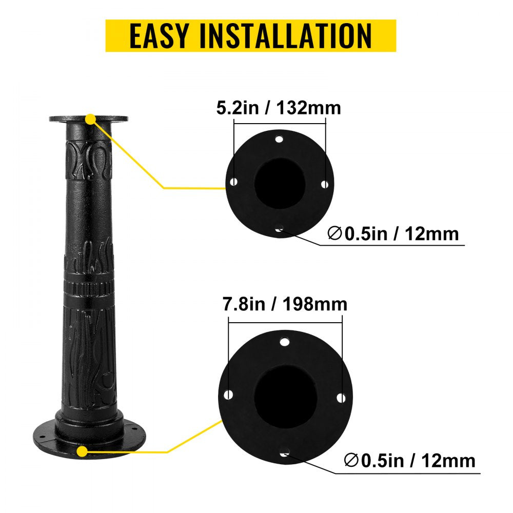 Antique Hand Water Pump Stand Pitcher Pump Stand Cast Iron Well Pump Stand w/Pre-set 0.5" Holes for Easy Installation Old Fashion Pitcher Hand Pump Stand for Home Yard Pond Garden Outdoors Black