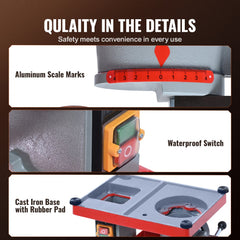 Circular Saw Blade Sharpener, 370W 3600RPM Rotary Angle Mill Grinder, Saw Blade Grinding Sharpening Machine with 6 Saw Centerings, 5-inch Grinding Wheel for Carbide Tipped Saw Blades
