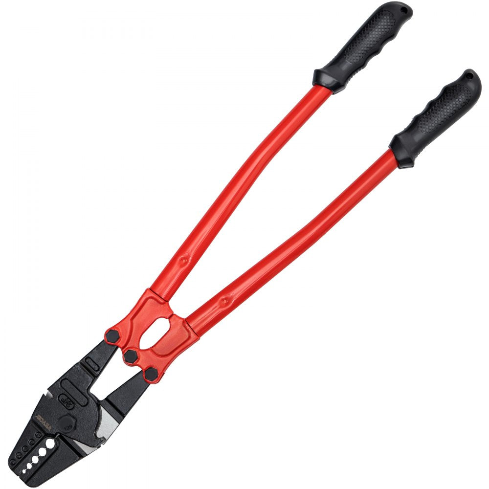 Bostome 24" hand swager crimper tool with 5 cavities for 1/16" to 3/16" wire rope.