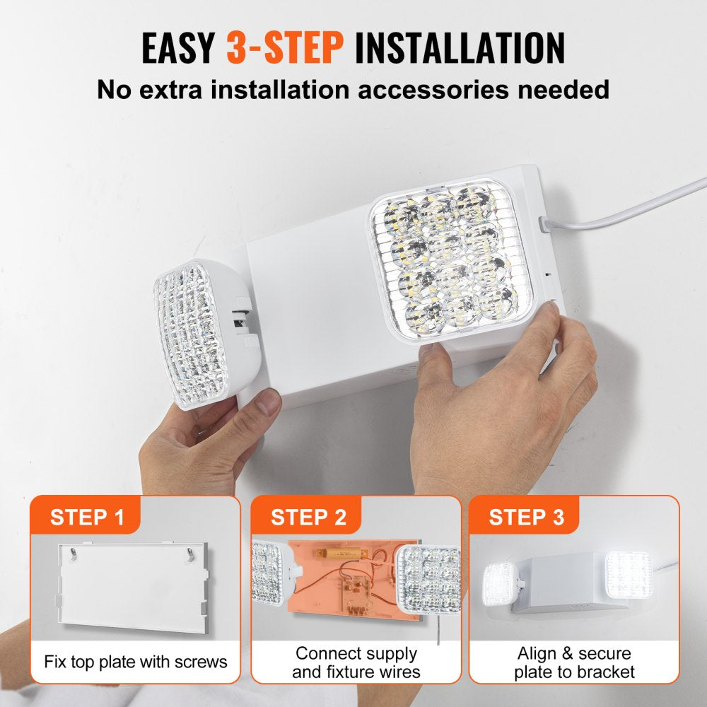24 PCs Commercial Emergency Light LED Exit Lighting Fixture Backup Battery
