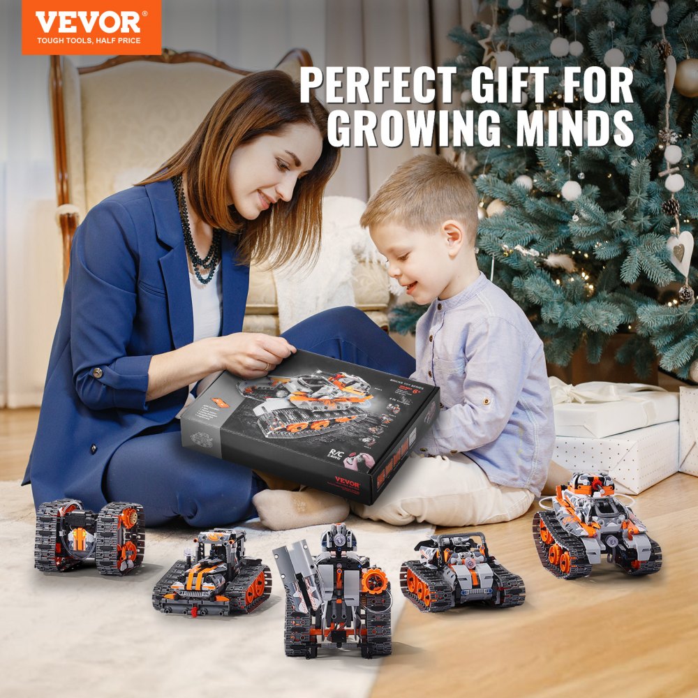 STEM Building Toys for Kids 5 in 1 App & Remote Control Car/Robot 554 PCS