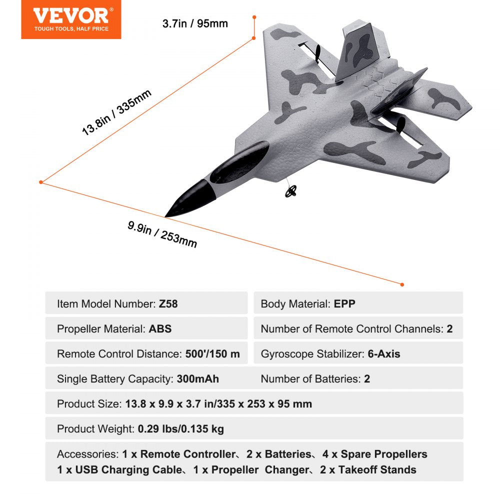 RC Airplane Fighter EPP Foam RC Plane Toy with 2.4 GHz Remote Control