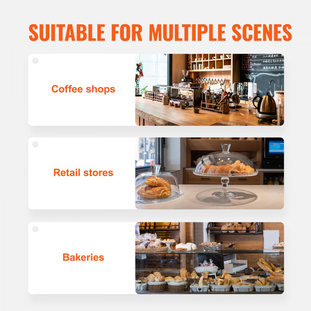 Pastry Display Case, 2-Tier Commercial Countertop Bakery Display Case, Acrylic Display Box with Rear Door Access & Removable Shelves, Keep Fresh for Donut Bagels Cake Cookie, 22"x14"x14"