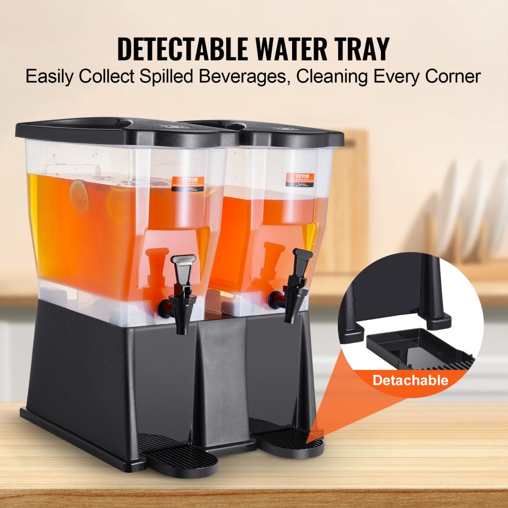 Beverage Dispenser, 3 Gallon x 2 Drink Dispensers for Parties, Plastic Juice Dispenser with Stand Spigot Lid, Iced Tea Lemonade Juice Water Dispenser, for Restaurants, Hotels, Parties
