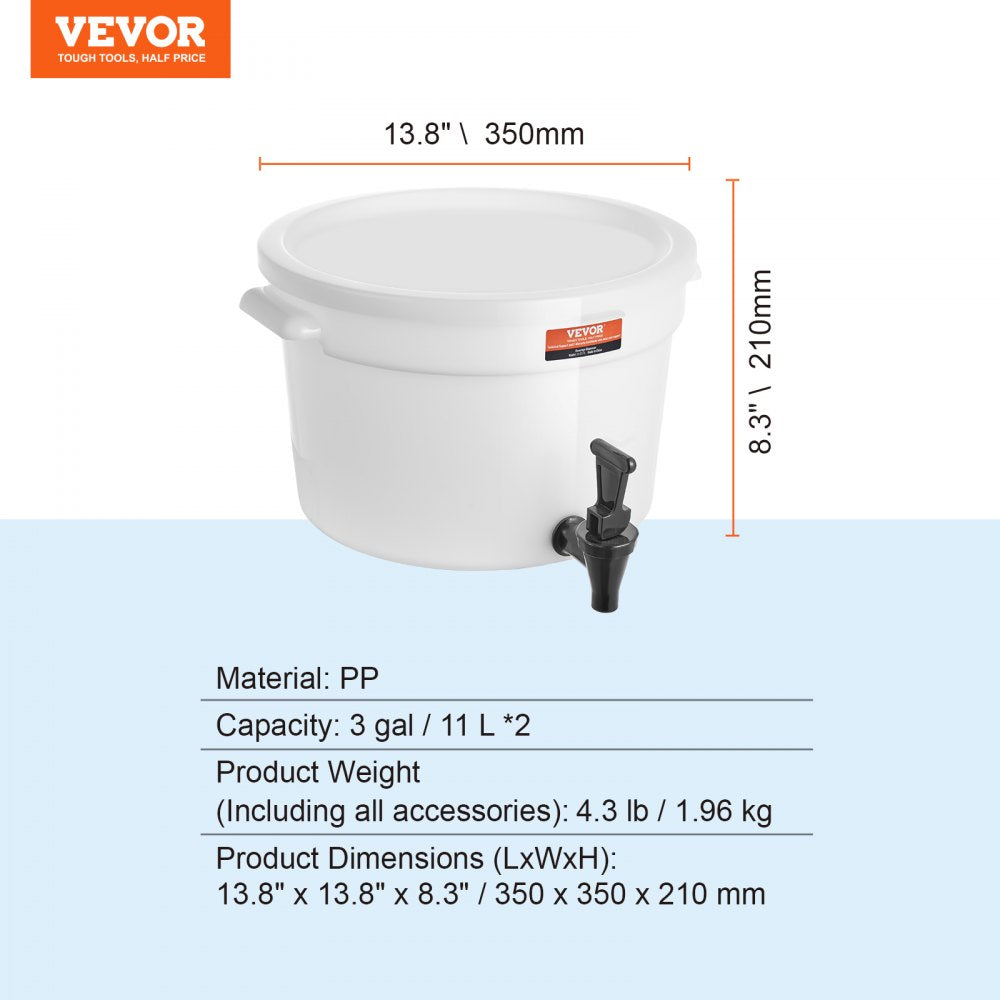 Beverage Dispenser, 3 Gallon Drink Dispensers for Parties, Plastic Juice Dispenser with Spigot and Lid, Iced Tea Lemonade Juice Water Dispenser, for Restaurants, Hotels, Parties, 2 Pack