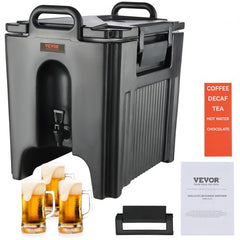 Insulated Beverage Dispenser, 10 Gallon, Food-grade LL9450UP Hot and Cold Beverage Server, Thermal Drink Dispenser Cooler with 1.18 in PU Layer Two-Stage Faucet Handle, for Restaurant Drink Shop