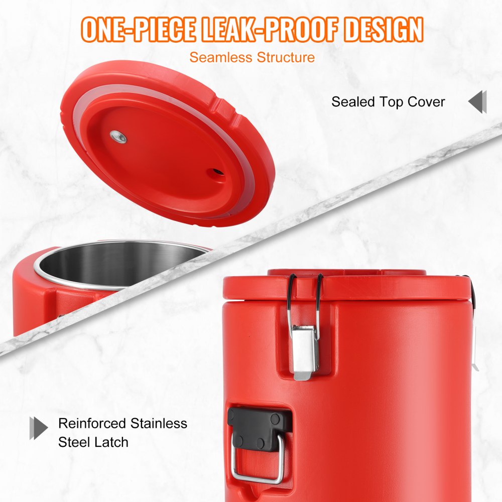 Stainless Steel Insulated Beverage Dispenser, 4.5 Gallon 17.2 Liter, Thermal Hot and Cold Drink Server Dispenser with Spigot Handle, Food-grade for Hot Tea Coffee Water Restaurant Drink Shop