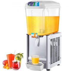 Commercial Beverage Dispenser, 4.8 Gallon 1 Tank Cold Beverage Dispenser, 200W Food Grade Material Stainless Steel Commercial Juice Dispenser With Thermostat Controller for Cold Drink