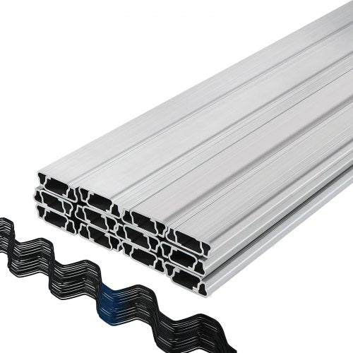 Spring Wire and Lock Channel,6.56ft Spring Lock & U-Channel Bundle for Greenhouse, 20 Packs PE Coated Spring Wire & Aluminum Alloy Channel, Plastic Poly Film or Shade Cloth Attachment w/Screws