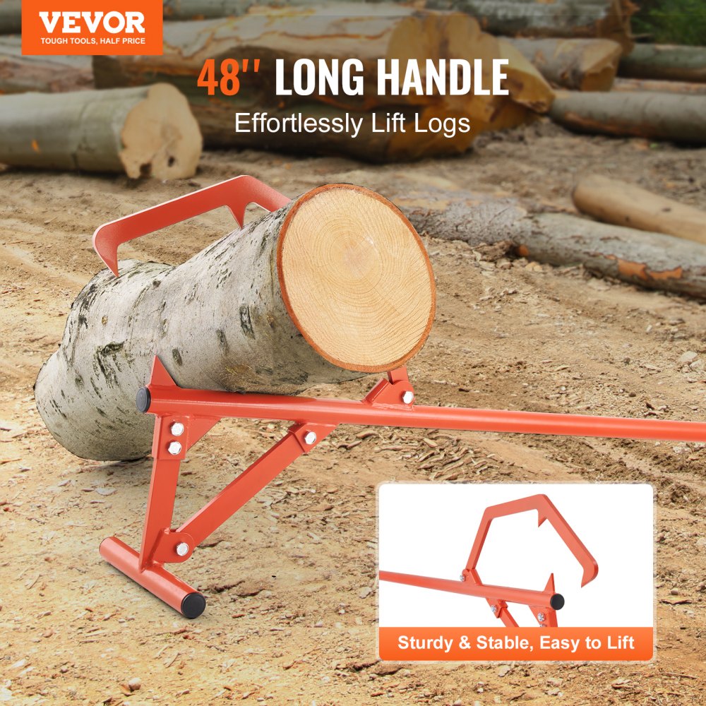 Timberjack 46.5 in Heavy Duty Log Lifter for Max 25" Dia Logs Rolling