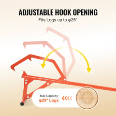 Timberjack 46.5 in Heavy Duty Log Lifter for Max 25" Dia Logs Rolling