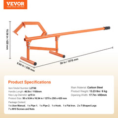 Timberjack 46.5 in Heavy Duty Log Lifter for Max 15" Dia Logs Rolling