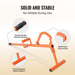 Orange 46.5-inch carbon steel timberjack log lifter with sturdy handle, metal hook, and T-point support.