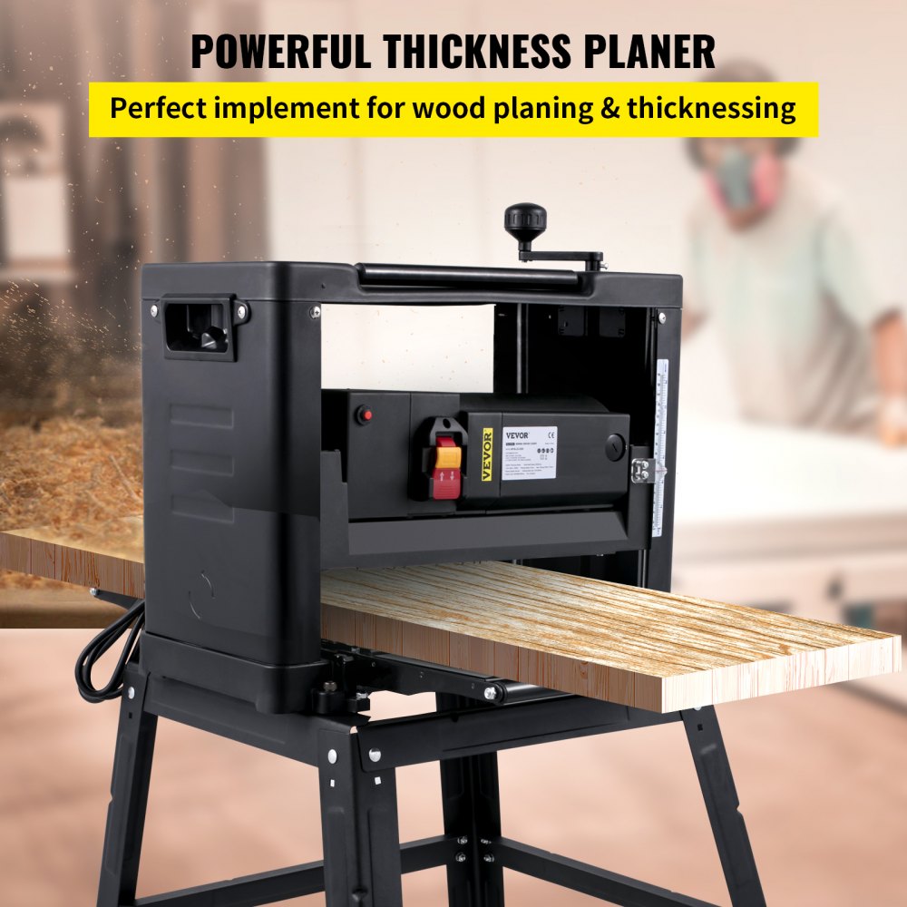 Bostome 12.5" thickness planer with a 2000W motor and adjustable thickness settings.