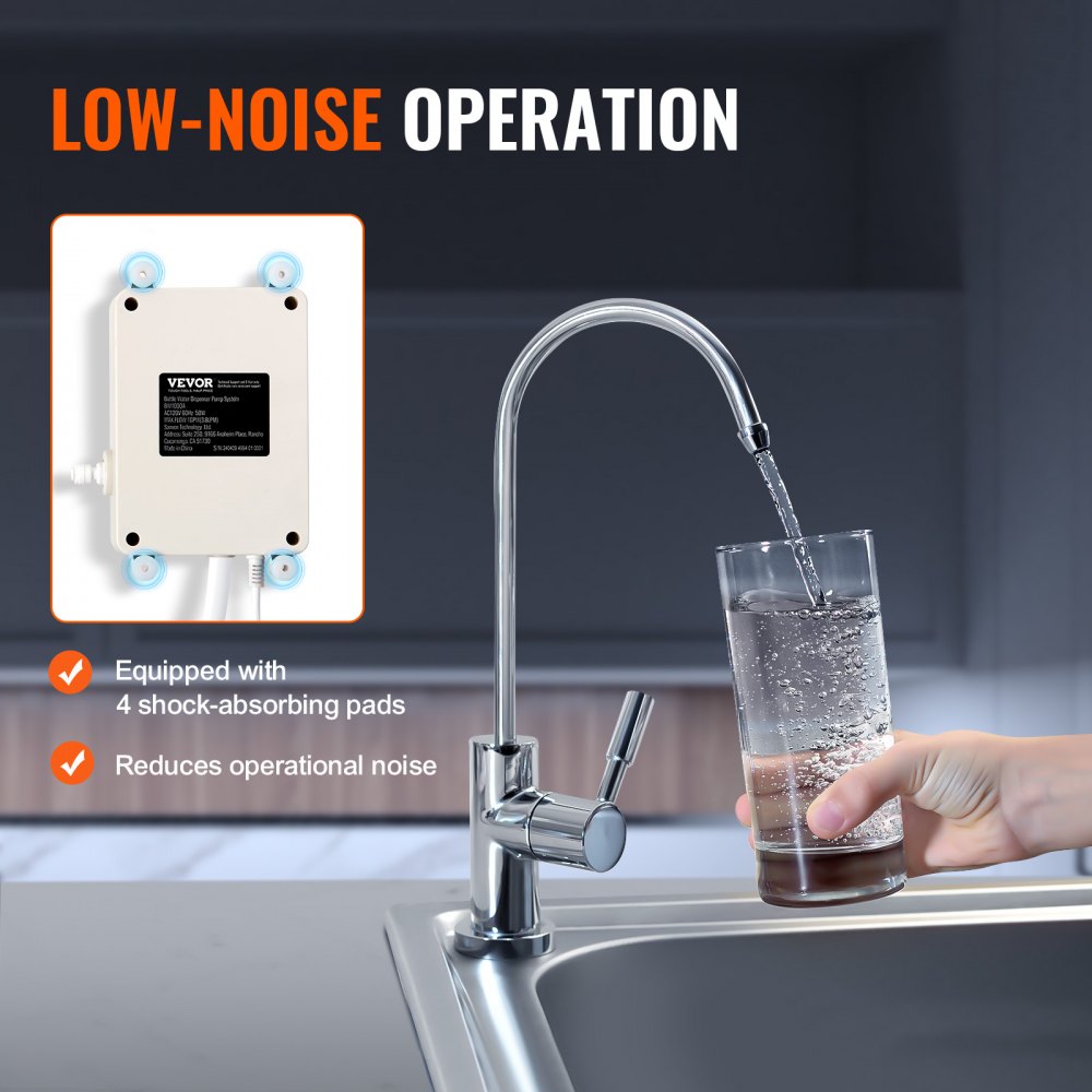 Bottled Water Dispensing Pump System,110V 20ft US Plug High Flow Bottled Water Pump with Single Inlet , Bottled Water System for Home Kitchen Office Bar Coffee Brewer Ice-Maker Refrigerator