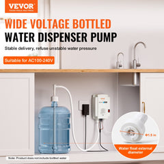 Bottled Water Dispenser Pump System , 110V 20ft US Plug High Flow Bottled Water Pump with Single Inlet , Water Dispenser Pump Compatible Use with Coffee/Tea Machines, Ice Makers