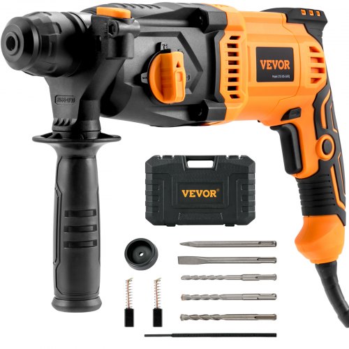 Bostome 800W rotary hammer drill with SDS-Plus chuck, 4 modes, and accessory kit.