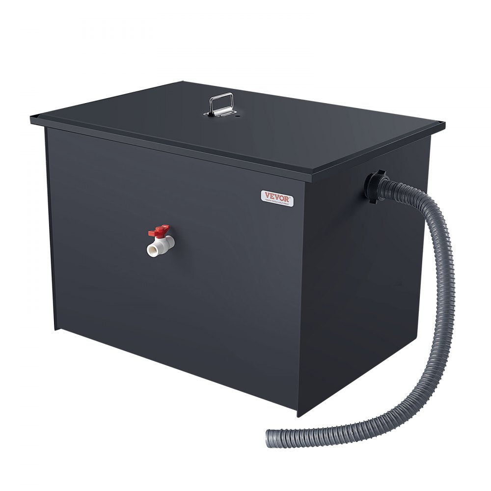 50LBS Commercial Grease Interceptor Trap Carbon Steel Waste Water Filter
