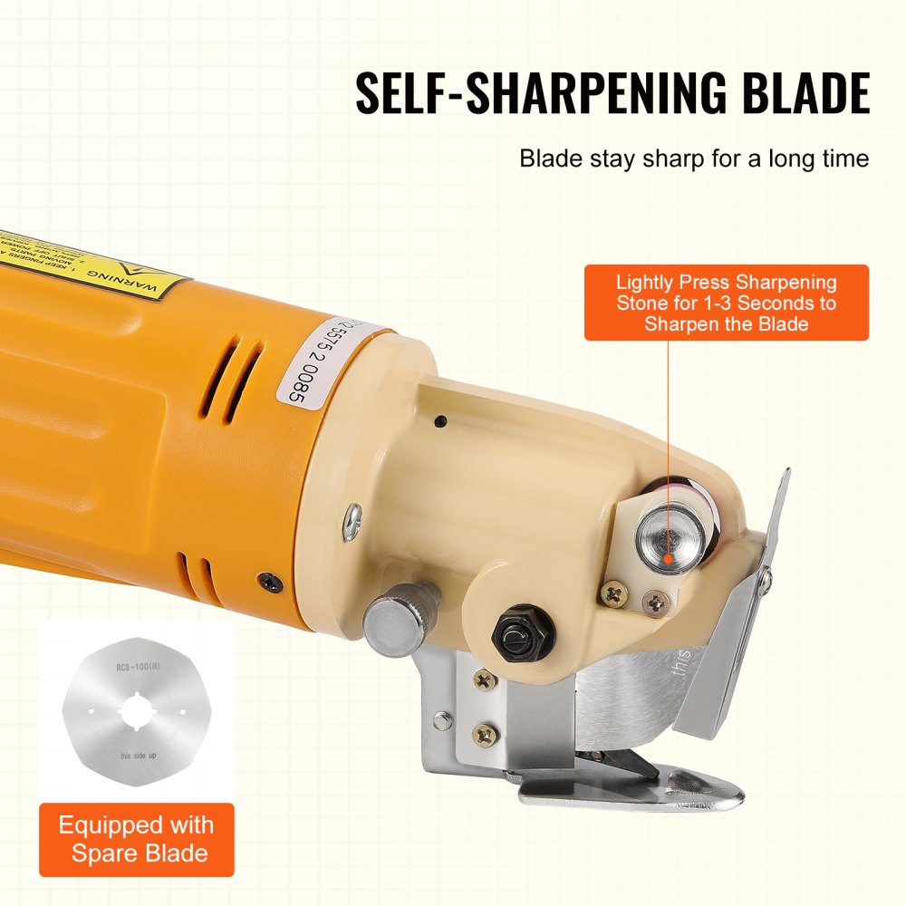 Bostome 170W Electric Rotary Fabric Cutter with 1-inch octagonal blade for precise cutting.
