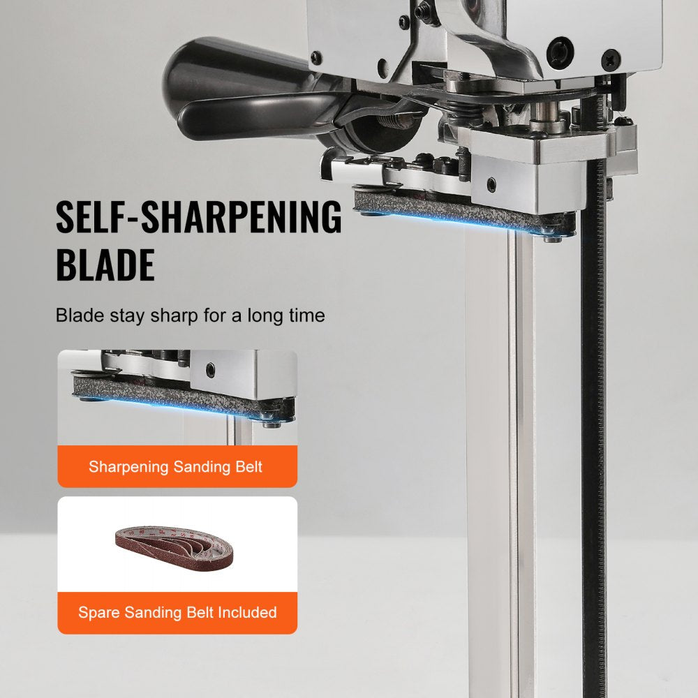 Bostome 750W industrial fabric cutter with a 9.8" alloy steel straight blade and ergonomic design.