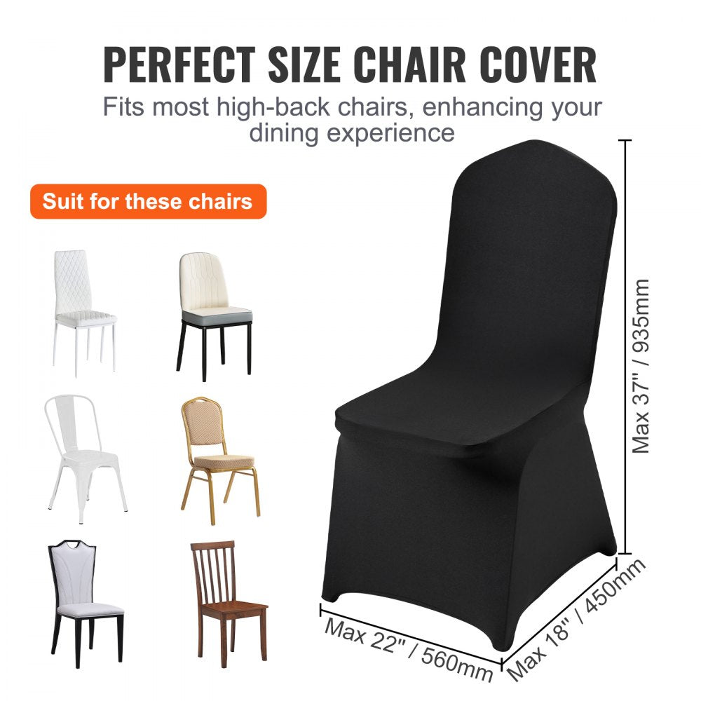 Stretch Spandex Folding Chair Covers, Universal Fitted Chair Cover, Removable Washable Protective Slipcovers, for Wedding, Holiday, Banquet, Party, Celebration, Dining (30PCS Black)