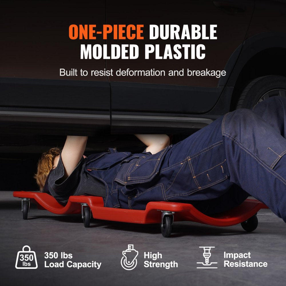 40 in Mechanic Plastic Creeper Automotive Rolling Garage 350 lbs HDPE