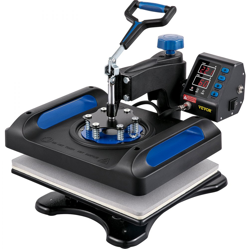 Heat Press Machine, 12 x 15 Inches, Fast Heating, 360 Swing Away Digital Sublimation T-Shirt Vinyl Transfer Printer with Anti-Scald Surface, Canvas Bag, Pillow, Banner, ETL Listed, Blue