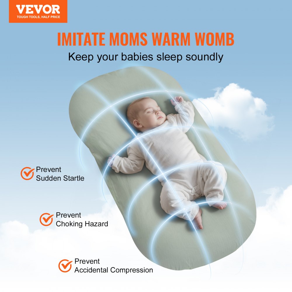 Baby Infant Lounger 100% Cotton Soft Newborn Nest Sleeper with 2 Covers