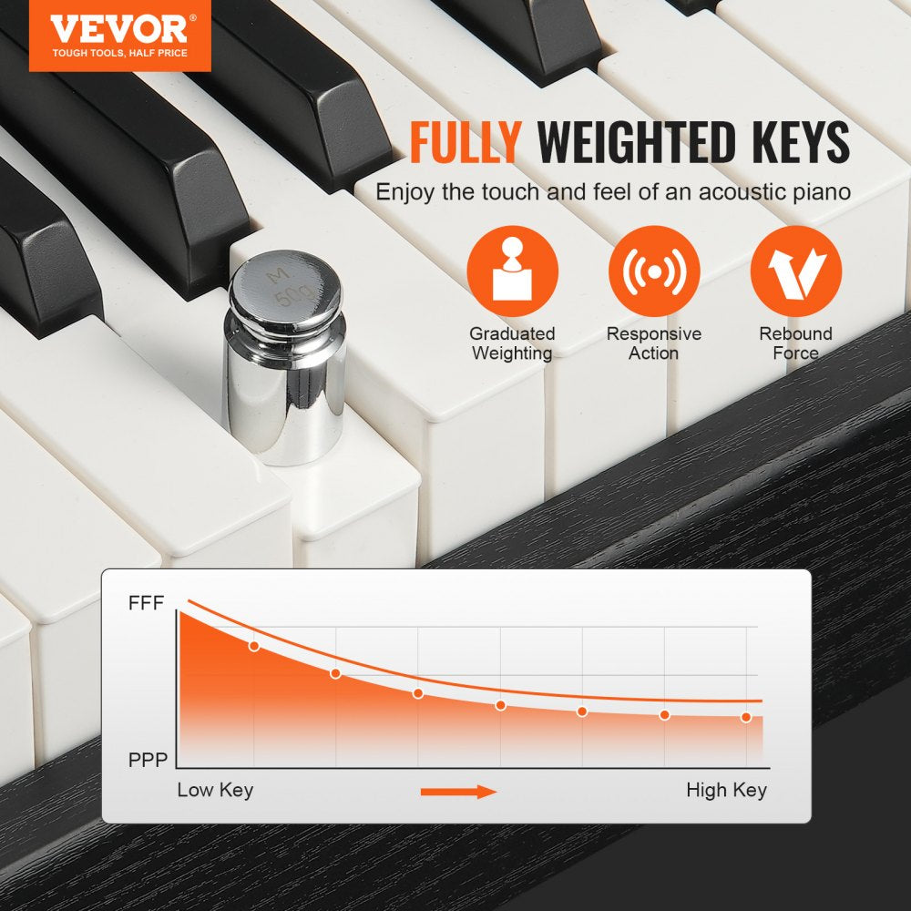 88 Key Fully Weighted Digital Piano Dual Keyboard Simple Cabinet Bracket
