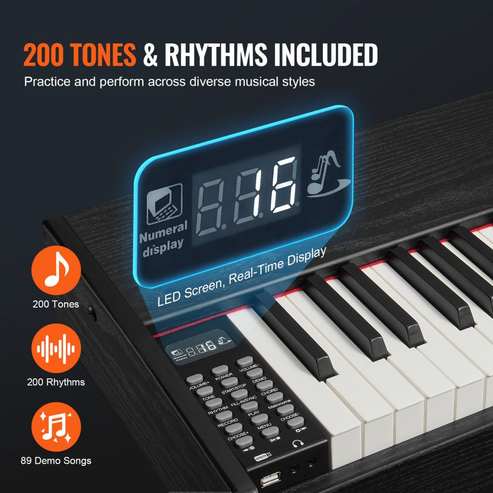 88 Key Fully Weighted Digital Piano Dual Keyboard Simple Cabinet Bracket