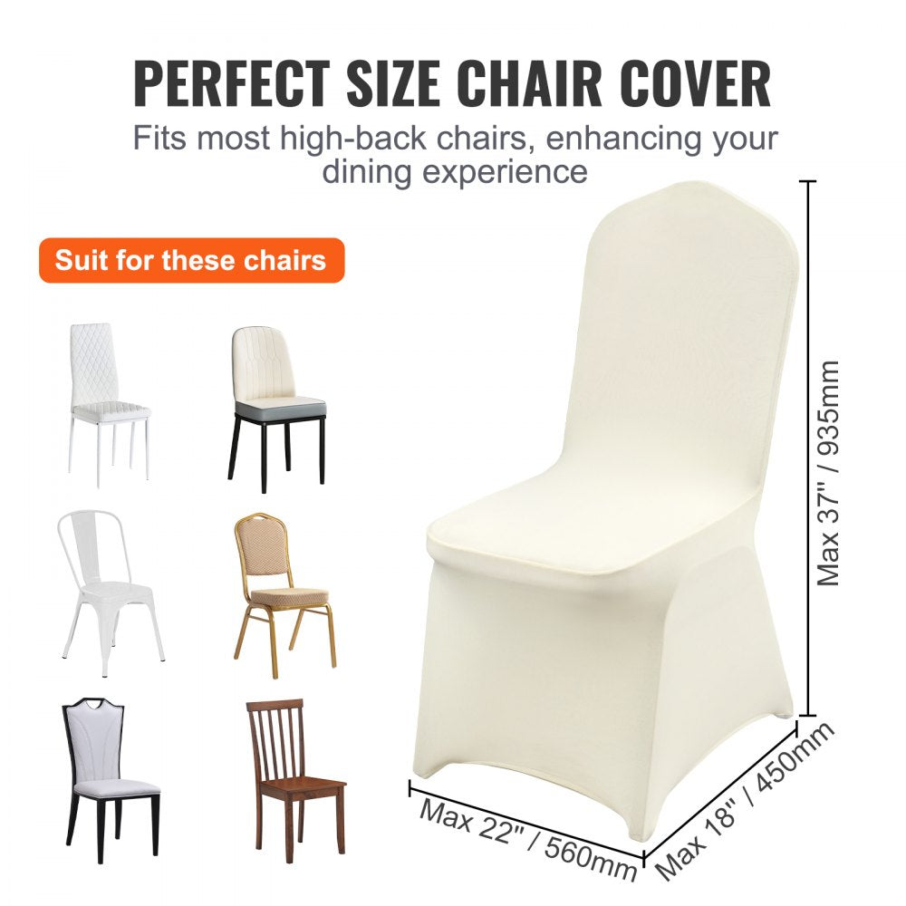 Stretch Spandex Folding Chair Covers, Universal Fitted Chair Cover, Removable Washable Protective Slipcovers, for Wedding, Holiday, Banquet, Party, Celebration, Dining (30PCS Ivory White)