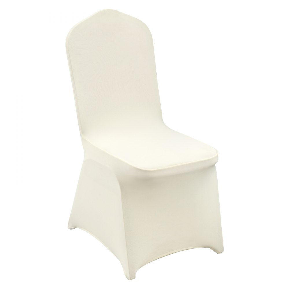 Stretch Spandex Folding Chair Covers, Universal Fitted Chair Cover, Removable Washable Protective Slipcovers, for Wedding, Holiday, Banquet, Party, Celebration, Dining (30PCS Ivory White)