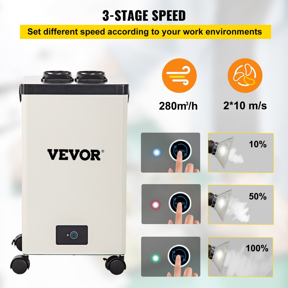 Solder Fume Extractor, 150W 165CFM Soldering Smoke Extractor with 3-Stage Filters, 3 Speed Adjustable Smoke Absorber and Purifier for Soldering, Engraving, DIY Welding, Salon