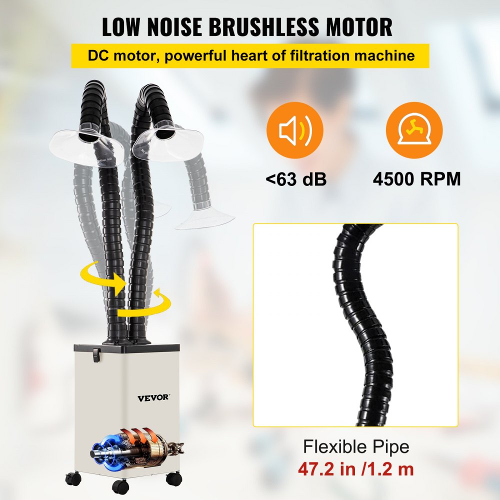 Solder Fume Extractor, 150W 165CFM Soldering Smoke Extractor with 3-Stage Filters, 3 Speed Adjustable Smoke Absorber and Purifier for Soldering, Engraving, DIY Welding, Salon