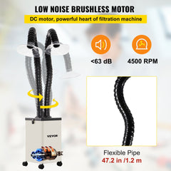 Solder Fume Extractor, 150W 165CFM Soldering Smoke Extractor with 3-Stage Filters, 3 Speed Adjustable Smoke Absorber and Purifier for Soldering, Engraving, DIY Welding, Salon