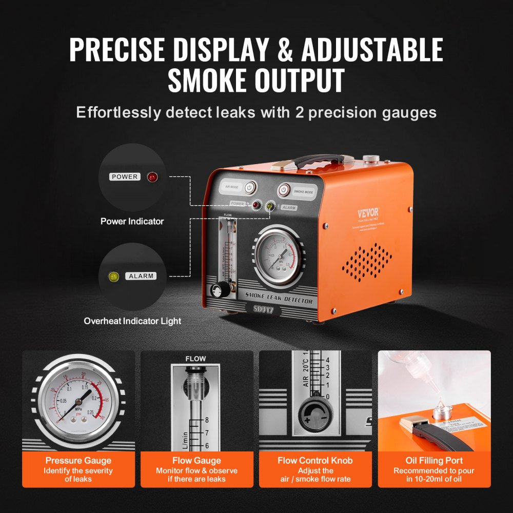 Automotive Smoke Machine Leak Detector Vacuum Fuel Leak Detection Tester