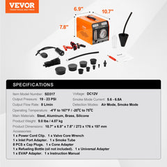 Automotive Smoke Machine Leak Detector Vacuum Fuel Leak Detection Tester