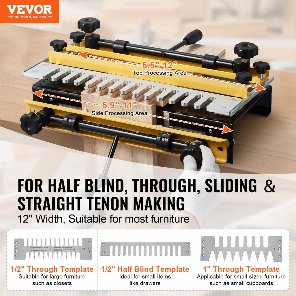 Dovetail Jig 12 Inches Precise Dove Tailing Router Jigs with 3 Templates