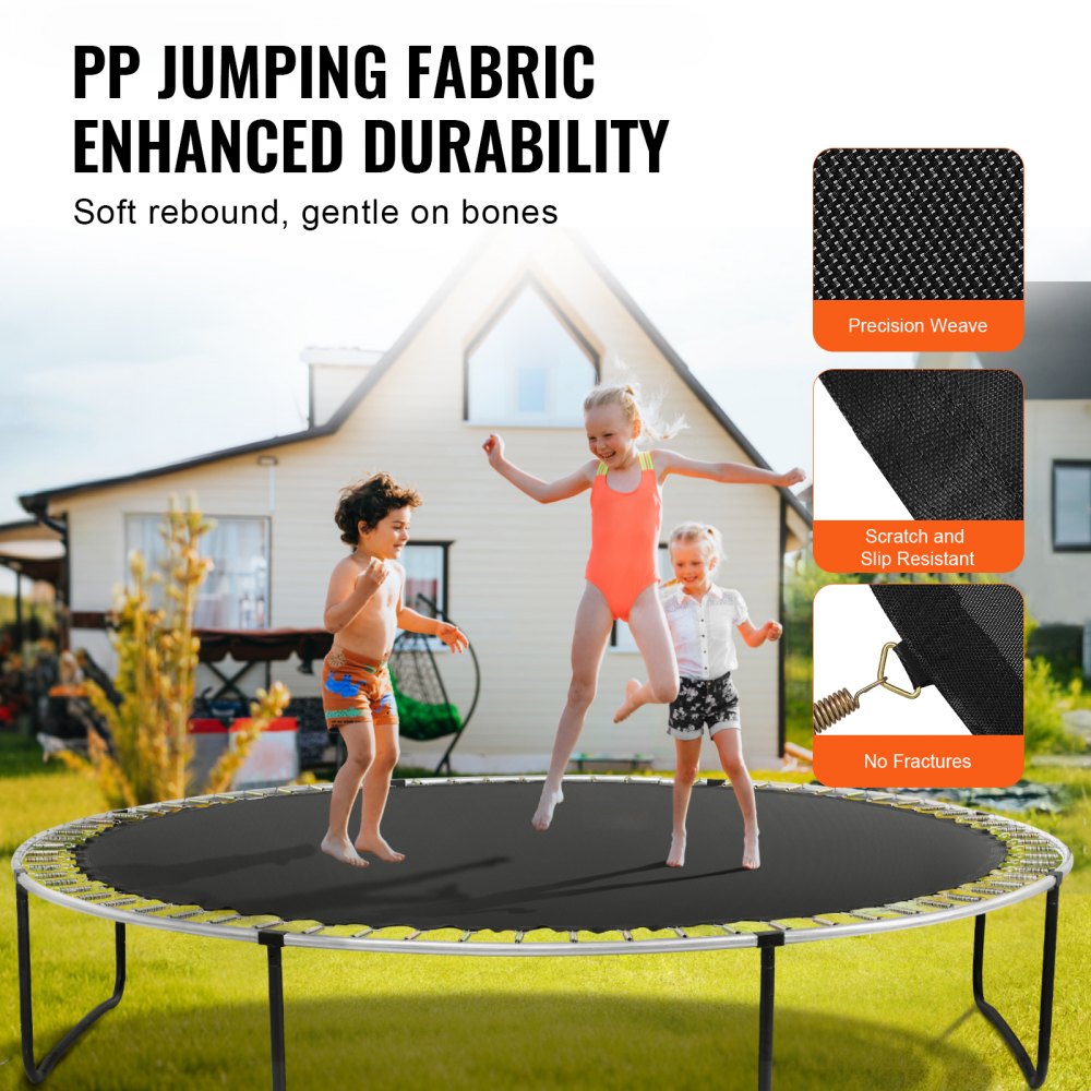 Bostome 14ft trampoline mat with 96 V-rings and 7-inch spring compatibility, made of durable PP.